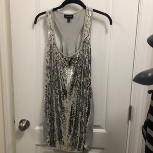 Bebe Racerback Sequin Tank Top